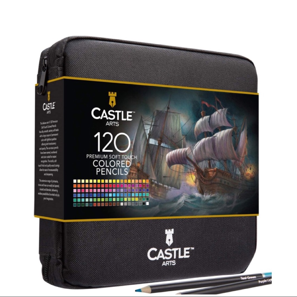 Castle Art Supplies 120 Colored Pencils Zip-Up Set